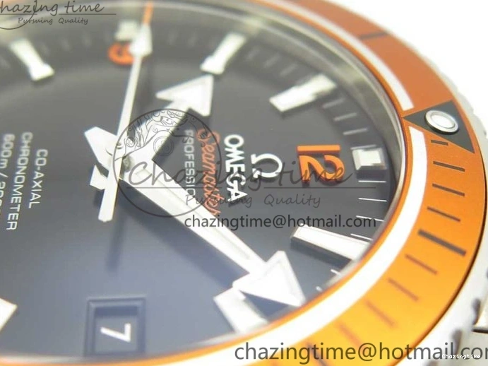 0128 Tailored Planet Ocean Professional Orange Bezel 45.5mm 1:1 VSF Best Edition on SS Bracelet A8500 Super Clone (2 Straps) 7950